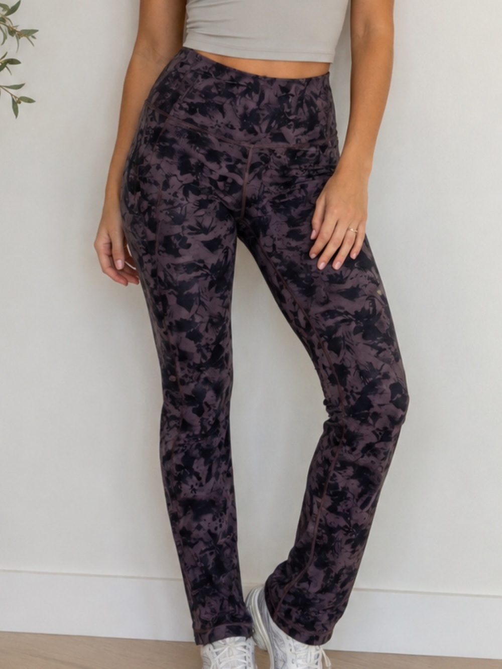 lululemon athletica Black and Dark Gray Printed Track Pants - Picture 1 of 3